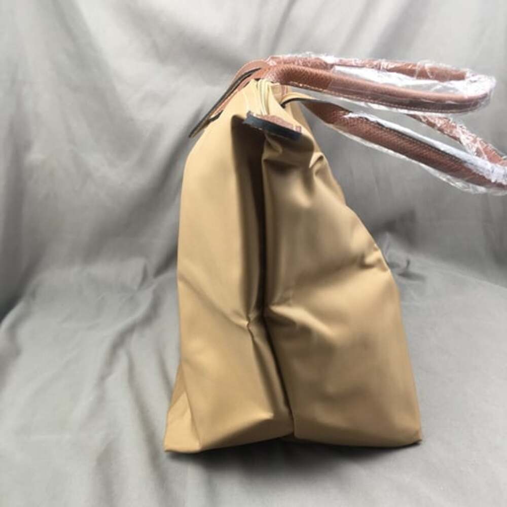 NWT Longchamp Le Pliage Medium Handbag Khaki Canvas Shoulder M - Picture 4 of 9